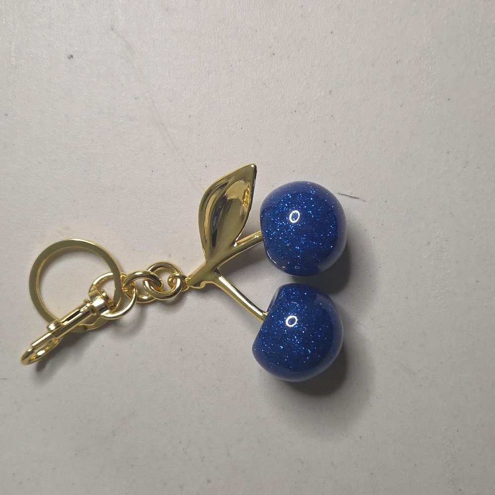 Elegant Blue Cherry Key Holder with Gold Finish - Picture 2 of 2